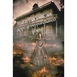 Scary Fire Photo Vintage Creepy Halloween Strange
